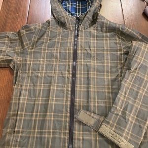 Rag and Bone men’s plaid hooded windbreaker size small
